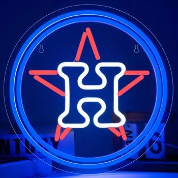 Неоновые вывески для бейсбола, световой логотип команды Astros, неоновый световой знак для бейсбола, спортивные неоновые огни, декор для бейсбольного клуба синий