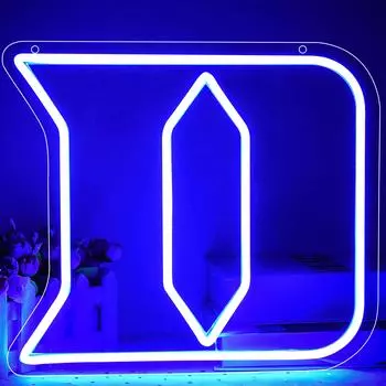 Неоновые вывески Duke, логотип университетской баскетбольной команды, неоновые вывески с названием университета, световые вывески для фанатов Man Cave Sport синий