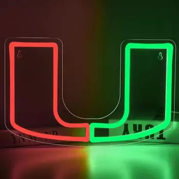 Неоновые вывески Miami, светодиодная неоновая вывеска для колледжа Miami, логотип футбольной команды университета, неоновая вывеска для декора комнаты, подарки для выпускников