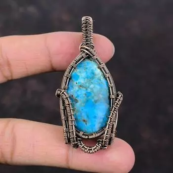 Неоновый апатит кулон натуральный драгоценный камень кулон медная проволока обмотка кулон медная проволока ювелирные изделия ручной работы кулон апатит достойный ювелирный подарок