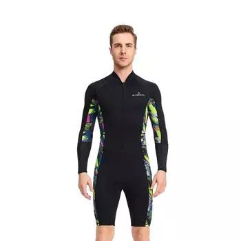 Неопреновая одежда для дайвинга с длинным рукавом, защитная одежда для дайвинга, теплая, с застежкой-молнией, эластичная, устойчивая к царапинам, экипировка для водных видов спорта XL