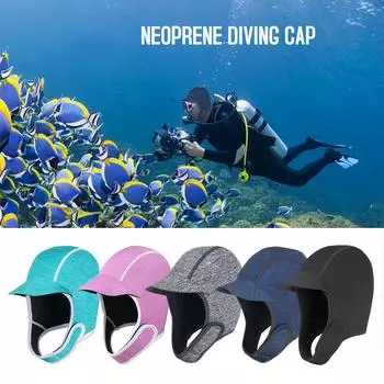 Неопреновая шапочка для дайвинга, термокостюм для подводного плавания, шапка для гидрокостюма, теплый головной убор для серфинга, шапочка для плавания, капюшон для дайвинга небесно-голубой