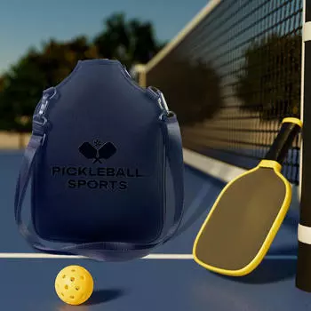 Неопреновая сумка для ракеток для пиклбола с регулируемым ремешком для использования на открытом воздухе чёрный