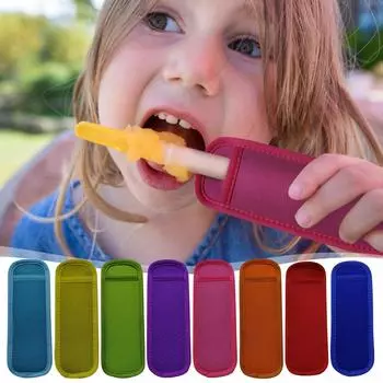 Неопреновые изоляционные рукава Ice Pops, рукава для держателей для мороженого в морозильной камере, красочная сумка-держатель для рукавов для льда, многоразовое моющееся мороженое для мороженого One Size темно-синий