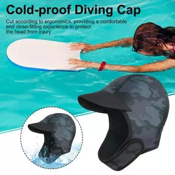 Неопреновый капюшон для дайвинга, термокапюшон для плавания с ремешком на подбородке, морозостойкая шапочка для дайвинга с аквалангом, для каякинга, сноркелинга, серфинга, плавания