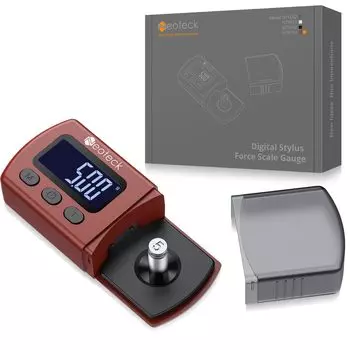 Neoteck Игловой манометр для проигрывателей винила Цифровой измеритель прижимной силы иглы LP Запись Высокая точность В комплекте кейс для хранения Гарантия 18 месяцев Реактивный черный красный