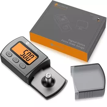 Neoteck Модернизированный цифровой проигрыватель с шкалой силы иглы с оранжевым ЖК-дисплеем 0,01 г/5,00 г с подсветкой(Серебряный)