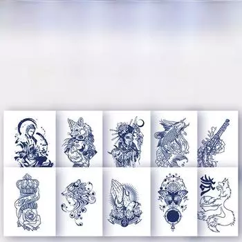 Неотражающие наклейки-татуировки с травяным соком: Полуперманентные цветочные узоры для рук и ключиц 12*19 CM