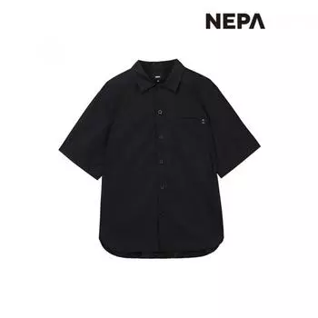 [Nepa] Nepa Men S C Tr poCket Short Sleeve Shirt 7i31561 BLACK_199/095
