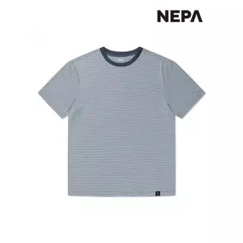 Nepa Nepa Men S lifeStyle Stripe Round Tee Regular Fit 7i35341 CORAL_410/095