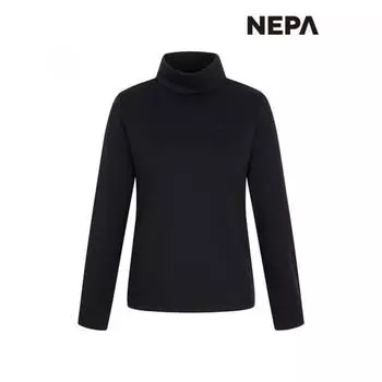 Nepa Nepa Женская футболка с воротником-стойкой, размер S, базовая, матовая, обычная 7j85453 BLACK_C01/095