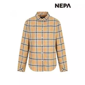 Nepa Nepa Женская рубашка в клетку в стиле лайфстайл 7i61541 CAMEL_240/090