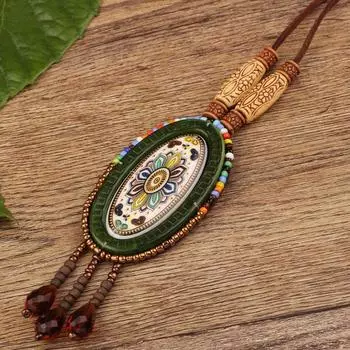 Непальские украшения в этническом стиле, кожаное ожерелье, экзотический дизайн, винтажные богемные изделия ручной работы.
