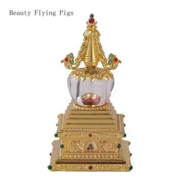 Непальское ремесло цинковый сплав кристалл пагода Бодхи жертвенная пагода домашнее приношение жертвенный ребенок украшение стола