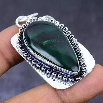 Nephrite Gemstone 925 Steling Silver Jewelry Pendant 2.09 s8k21