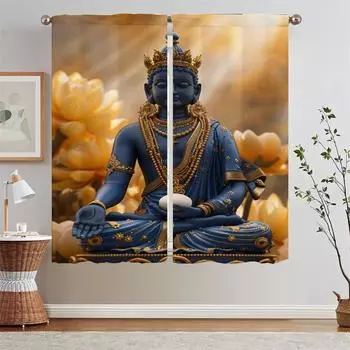 Неподвижный Татхагата Таможенная Бесплатная Доставка Товары Тюль для Украшения Гостиной Короткие Шторы На Окна 2 Шт. Набор Жалюзи W50xH70cmx2pcs-CL