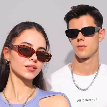 Неполяризованные 1 шт. Квадратные солнцезащитные очки женские прямоугольные солнцезащитные очки для пары унисекс маленькие градиентные линзы модные овальные ретро-очки белый