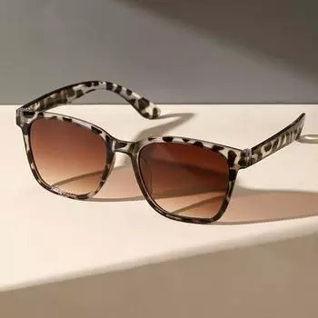 Неполяризованные 1 шт. женские овальные модные солнцезащитные очки - антибликовые градиентные линзы, модные очки для улицы, прочная пластиковая оправа