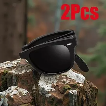 Неполяризованные 2 шт. Мужские модные солнцезащитные очки для вождения унисекс для водителя автомобиля с черными линзами
