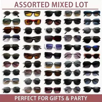 Неполяризованные 5 шт. Случайно выбранных модных солнцезащитных очков для женщин и мужчин, поликарбонатные линзы, идеальные подарки для вечеринок и праздников 5pcs random