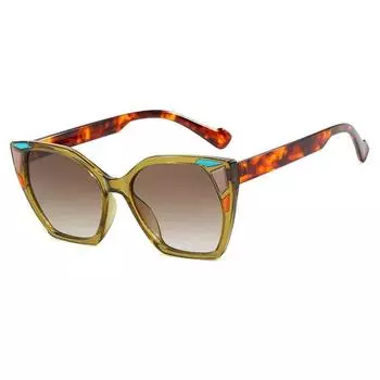 Неполяризованные большие квадратные солнцезащитные очки «кошачий глаз», новые стильные градиентные солнцезащитные очки для женщин, модные многоцветные очки с оправой as shown in the picture