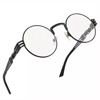 Неполяризованные готические очки в стиле стимпанк, мужские круглые металлические очки для мужчин/женщин, декоративные очки в винтажном стиле хиппи