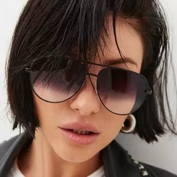 Неполяризованные градиентные модные солнцезащитные очки для мужчин и женщин, металлическая оправа, овальные светоотражающие линзы переменного тока для бега, двойная перемычка, облегающее лицо для пикника и путешествий