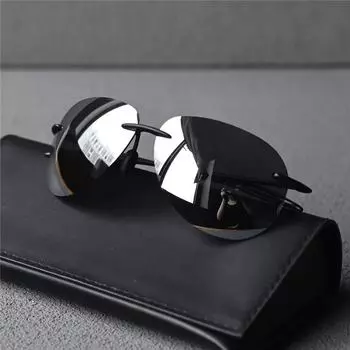 Неполяризованные классические спортивные очки для мужчин и женщин, для вождения, без оправы, TR90, сверхлегкие солнцезащитные очки для рыбалки чёрный