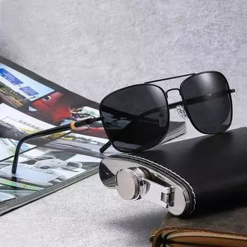 Неполяризованные квадратные солнцезащитные очки ночного видения для мужчин и женщин, для спорта на открытом воздухе, вождения, рыбалки, желтые линзы, металлическая оправа, очки для взрослых