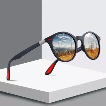 Неполяризованные модные круглые мужские солнцезащитные очки женские винтажные заклепочные солнцезащитные очки для мужчин антибликовые солнцезащитные очки для вождения