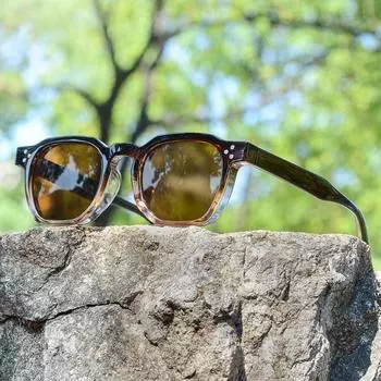 Неполяризованные модные солнцезащитные очки Polygon для женщин и мужчин, винтажные солнцезащитные очки с круглыми заклепками, антибликовые очки для вождения, женские, защита от ультрафиолета