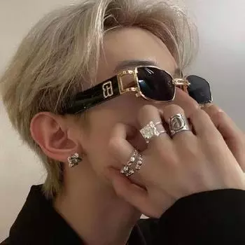 Неполяризованные модные винтажные квадратные панк-солнцезащитные очки для женщин и мужчин, брендовые дизайнерские ретро-прямоугольные солнцезащитные очки для женщин и мужчин, популярные цветные очки