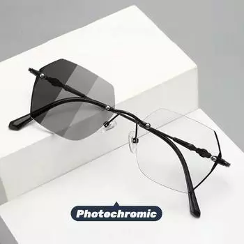 Неполяризованные мужские металлические безоправные компьютерные очки с защитой от синего света, винтажные унисекс, обесцвечивание, плоские линзы Anti Blue Light золотой