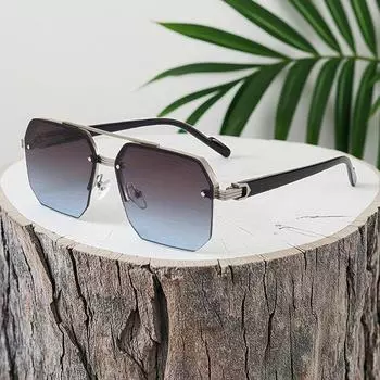 Неполяризованные мужские металлические солнцезащитные очки квадратной полурамки Rice Nails солнцезащитные очки женские градиентные повседневные трендовые очки