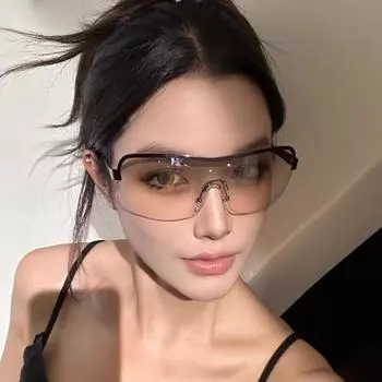 Неполяризованные Новые Круглые Женские Солнцезащитные Очки Без Оправы Для Путешествий На Открытом Воздухе Цельная Оправа Стиль Y2k Квадратные Мужские Очки Унисекс Аксессуары