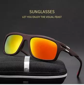 Неполяризованные Новые Модные Спортивные Квадратные Солнцезащитные Очки Женские Мужские Популярные Цветные Линзы Хип-Хоп Очки Зеркальные Очки Для Вождения