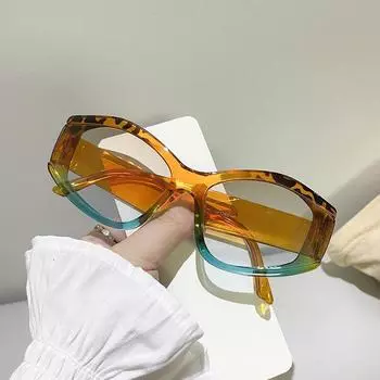 Неполяризованные Новые Ретро Двухцветные Женские Мужские Нестандартные Оправы Кошачий Глаз Градиентные Оттенки Персонализированные Винтажные Солнцезащитные Очки Для Пляжной Вечеринки На Открытом Воздухе as shown in the picture