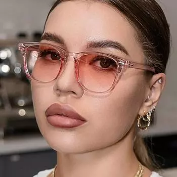 Неполяризованные Новые Ретро Овальные Солнцезащитные Очки Универсальные Для Женщин Пикантные Девушки Уличная Фотография Модные Солнцезащитные Очки Устойчивые Очки