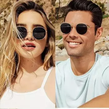 Неполяризованные ретро простые универсальные панк круглые солнцезащитные очки в металлической оправе для мужчин и женщин на открытом воздухе вечеринки отпуск путешествия вождение