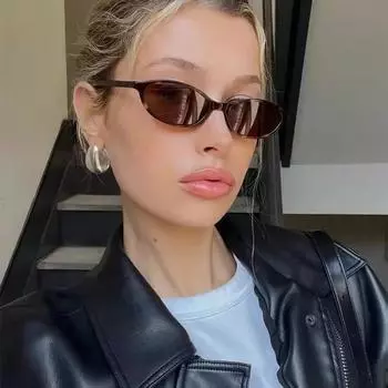 Неполяризованные сексуальные маленькие овальные женские солнцезащитные очки, модные леопардовые коричневые солнцезащитные очки, женские ретро-очки с цветным оттенком