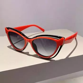 Неполяризованные солнцезащитные очки «кошачий глаз», новые в полой оправе, градиентные женские оттенки, модные, люксовые, брендовые, дизайн, винтажные, для путешествий