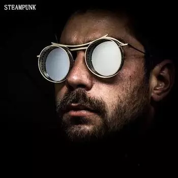 Неполяризованные солнцезащитные очки в стиле стимпанк для мужчин, модные круглые очки в стиле панк для женщин, винтажные, роскошные, ретро
