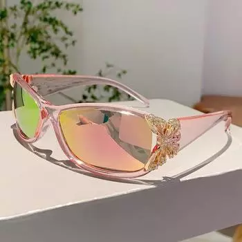 Неполяризованные винтажные квадратные розовые зеркальные солнцезащитные очки женские новые модные солнцезащитные очки «кошачий глаз» женские модные элегантные сексуальные оттенки