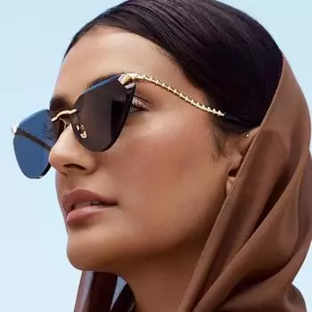 Неполяризованные винтажные солнцезащитные очки без оправы «кошачий глаз», женские, люксовые, модные, металлические, в форме змеи, зеркальные, с ножками, солнцезащитные очки