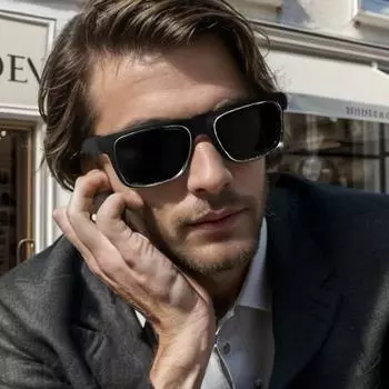 Неполяризованные винтажные супер квадратные панк-солнцезащитные очки мужские модные ретро-прямоугольные солнцезащитные очки для модной небольшой вечеринки в стиле панк 2000 года