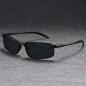 Неполяризованные желтые высококачественные очки ночного видения для вождения, поляризованные солнцезащитные очки с защитой от ультрафиолета, сверхлегкие зеркальные очки для вождения на открытом воздухе для мужчин чёрный