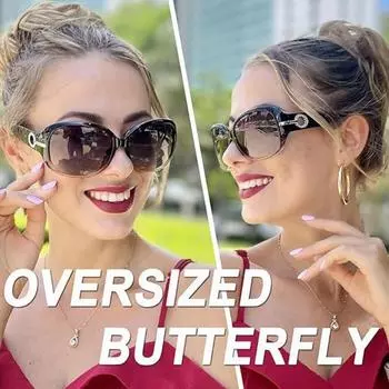 Неполяризованные женские солнцезащитные очки Polygon в ретро-оправе Diamond Butterfly, модные солнцезащитные очки для путешествий, женские солнцезащитные очки чёрный