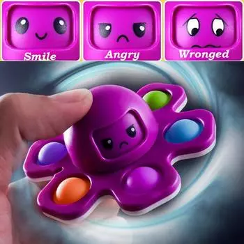 Непоседа игрушки аутизм снятие стресса силиконовые интерактивные флип осьминог изменить лицо Spinner Push Pop Bubble Fidget игрушка для спиннеров белый