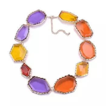 Неправильная геометрическая прозрачная смоляная цепочка на ключицу из смолы в стиле винтаж, темперамент особой формы