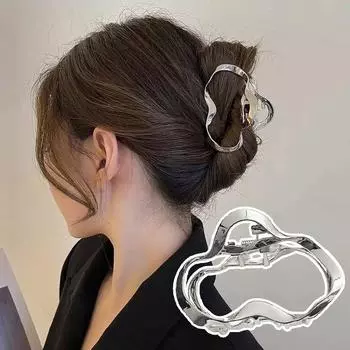 Неправильная геометрическая заколка в виде акулы, новая винтажная металлическая заколка для волос, заколки-крабы, заколки для волос, аксессуары для волос для девочек, женские когти для волос, головные уборы золотой